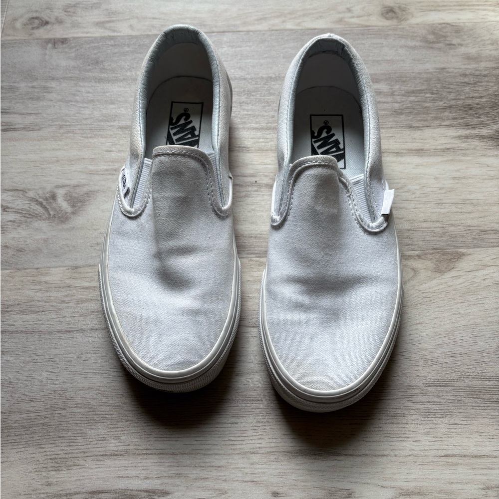 Vans Classic Slip-On Canvas Sneakers in White
